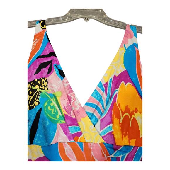 Lauren Ralph Lauren Dress Tropical Multicolor Sleeveless Women's Size 12 - Picture 6 of 15